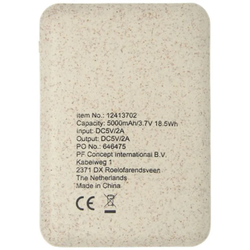 Batería externa de 5000 mAh de paja de trigo 'Asama'